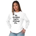 thumbnail image 3 of My Therapist Knows All About You Women's Long Sleeve T Shirt Brisco Brands X, 3 of 6