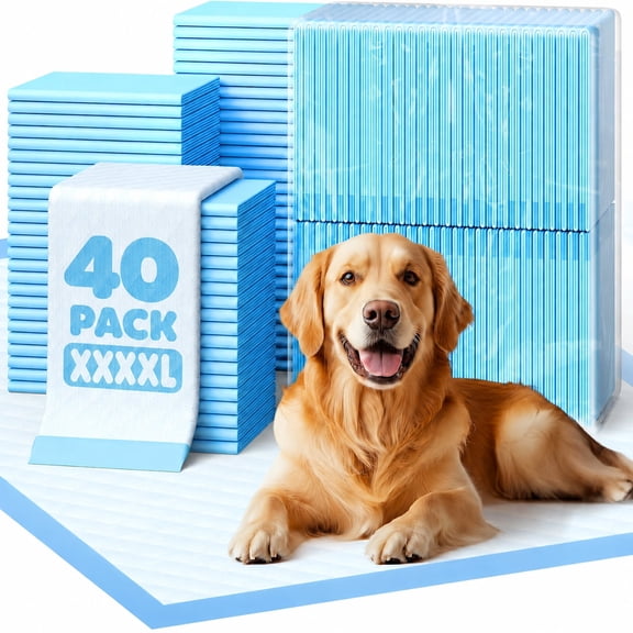 40-Pack Extra Large Pee Pads, 36" x 51" Dog Training Pads, 7-Layer Leakproof, Quick-Dry, High Absorbency, Disposable