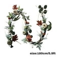 thumbnail image 3 of 5.9ft Artificial Maple Leaves And Vines Hanging Decorations, Fall Decor Wreath With Light String For Thanksgiving Table Centerpiece Home Porch Fireplace, 3 of 3