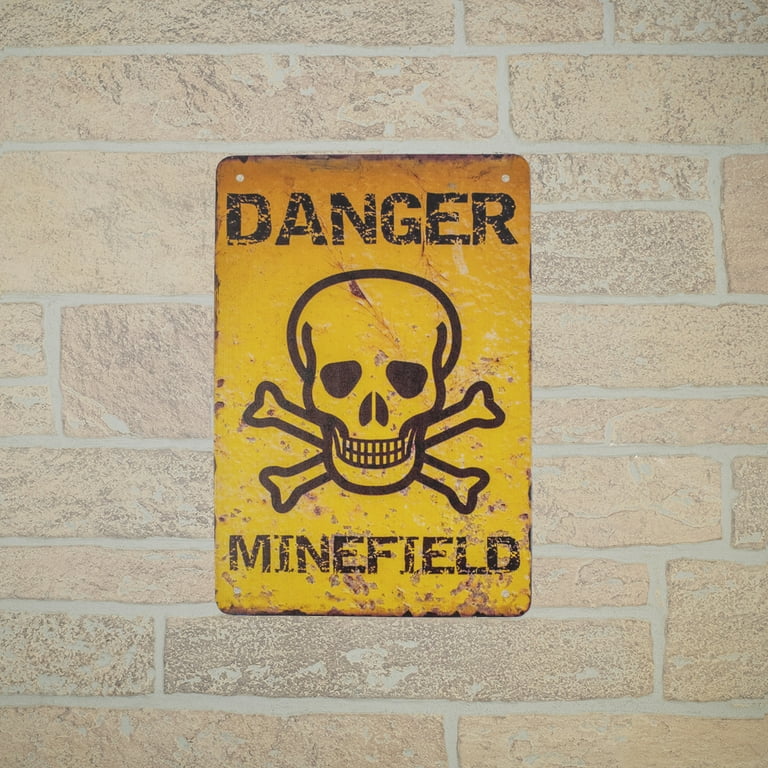 Retro Metal Danger Minefield Warning Wall Sign Man Cave Garage Yard Bar Decor Retro Metal Danger Minefield Warning Wall Sign Man Cave Garage Yard Bar Decor