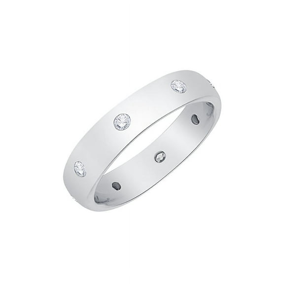 Diamond Eternity Band in 14K White Gold (1/3 cttw) (I-Color, SI3-I1 Clarity) (Size-5.5)