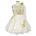 thumbnail image 2 of Robe Fille Fleur Champagne Dentelle Scintillante Robe de Concours 7 Ans, 2 of 8