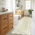 thumbnail image 3 of 2x6 Runner Rug Scalloped Kitchen Runner Rug Non Slip Washable Entryway Runners Modern Bordered Foldable Thin Accent Carpet Low Pile Soft Nursery Rugs, 3 of 13