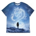 thumbnail image 3 of LAOLIUSN Men's Dragon Graphic T-Shirt, Fantasy Allover Print Tee, 88% Polyester 12% Spandex, Short Sleeve Casual Shirt, Sizes S-4XL, 3 of 7