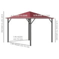 thumbnail image 2 of 10' x 10' Patio Gazebo, Outdoor Canopy with Sidewalls and Aluminum Frame, Vented Roof, Outdoor Shelter Tent Sun Shelter for Garden Lawn Backyard Deck, Wine Red, 2 of 5