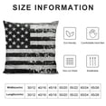 thumbnail image 5 of Chilfamy United States Throw Pillow Cushion Cover, Grunge Aged Black and White American Flag Independence Fourth of July Design, Decorative Square Accent Pillow Case, Black and White, 5 of 5