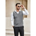 thumbnail image 2 of COOFANDY Mens Sweater Vest V Neck Plain Short Sleeve Sweater Pullover Knit Vest, 2 of 5