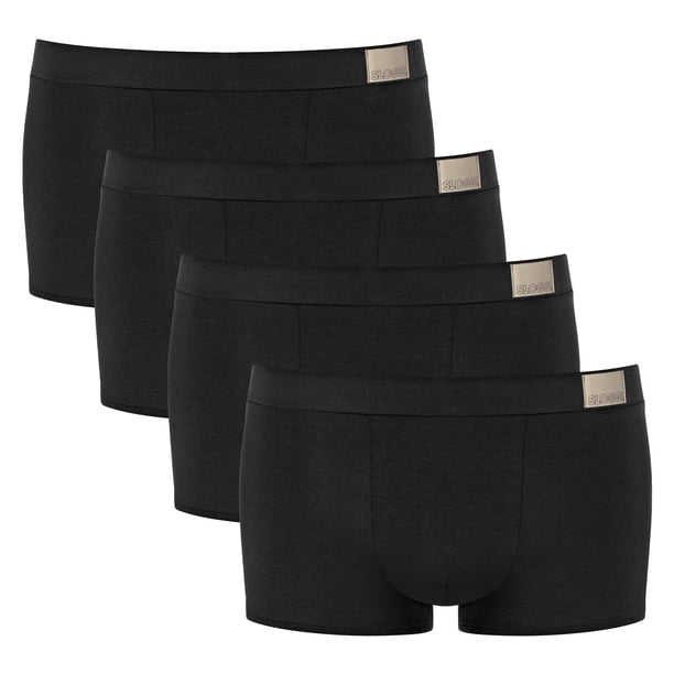 Sloggi calzoncillos bóxer para hombre, pack de 4 - GO Natural Hipster C4P, calzoncillos bóxer, algodón elástico Negro XL (X-Large)