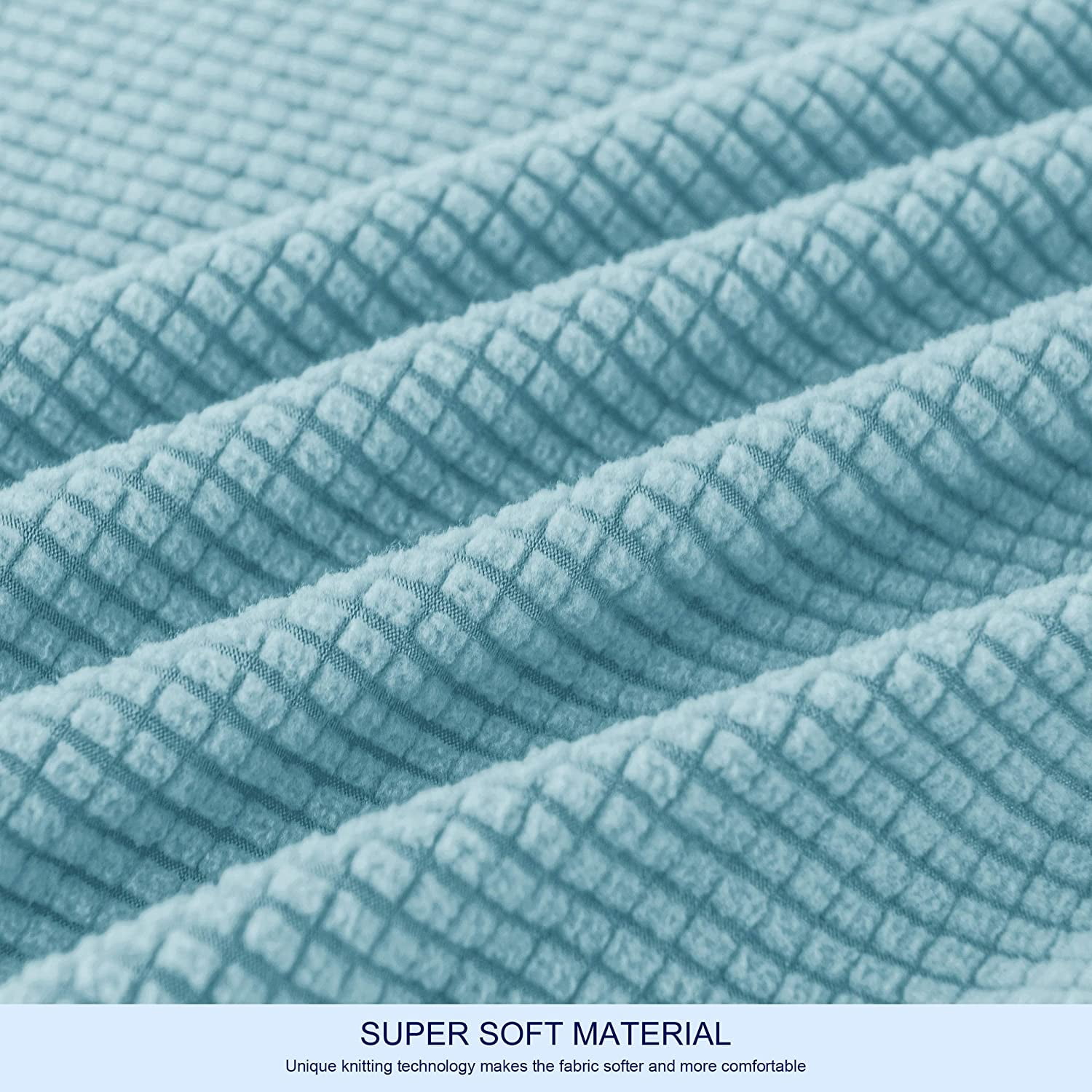 Subrtex Stretch 2-Piece Textured Grid Slipcover Sofa Cover, Steel Blue