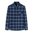 thumbnail image 2 of XDZJLR Men Shirts Long Sleeved Pure Wool Plaid Plus Size Fashion Tops, 2 of 5