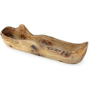 Decorative Wooden Bread Bowl, Olive Wood Dough Bowl, Handmade Rustic Kitchen Decor, 16” Long
