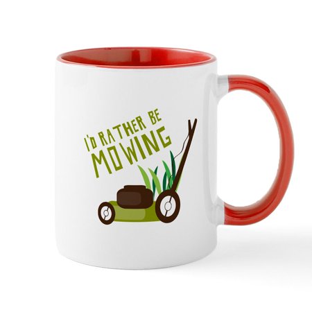 

CafePress - Rather Be Mowing Mugs - 11 oz Ceramic Mug - Novelty Coffee Tea Cup