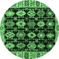 thumbnail image 1 of Ahgly Company Indoor Round Abstract Emerald Green Modern Area Rugs, 6' Round, 1 of 4