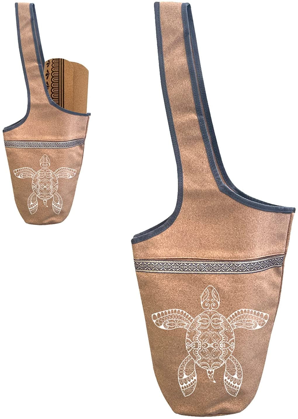 Eco Friendly Yoga Mat Bag Cork Tote Fitness Yoga Duffel Fits Yoga Mats Up To 28” 