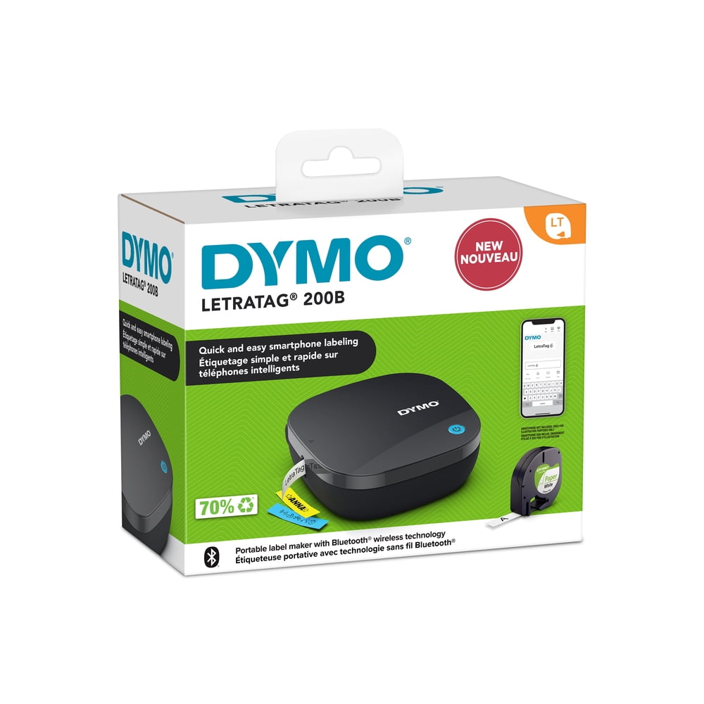 Meget sur bruger entusiasme DYMO LetraTag 200 Bluetooth Label Maker, Includes 1 White Paper Label Tape  - Walmart.com