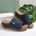 thumbnail image 4 of Norvail Womens Fashion Comfortable Breathable Platform Slides Wedge Sandals with Stitching Detail Casual Summer Mules Open Toe Arch Support, 4 of 6