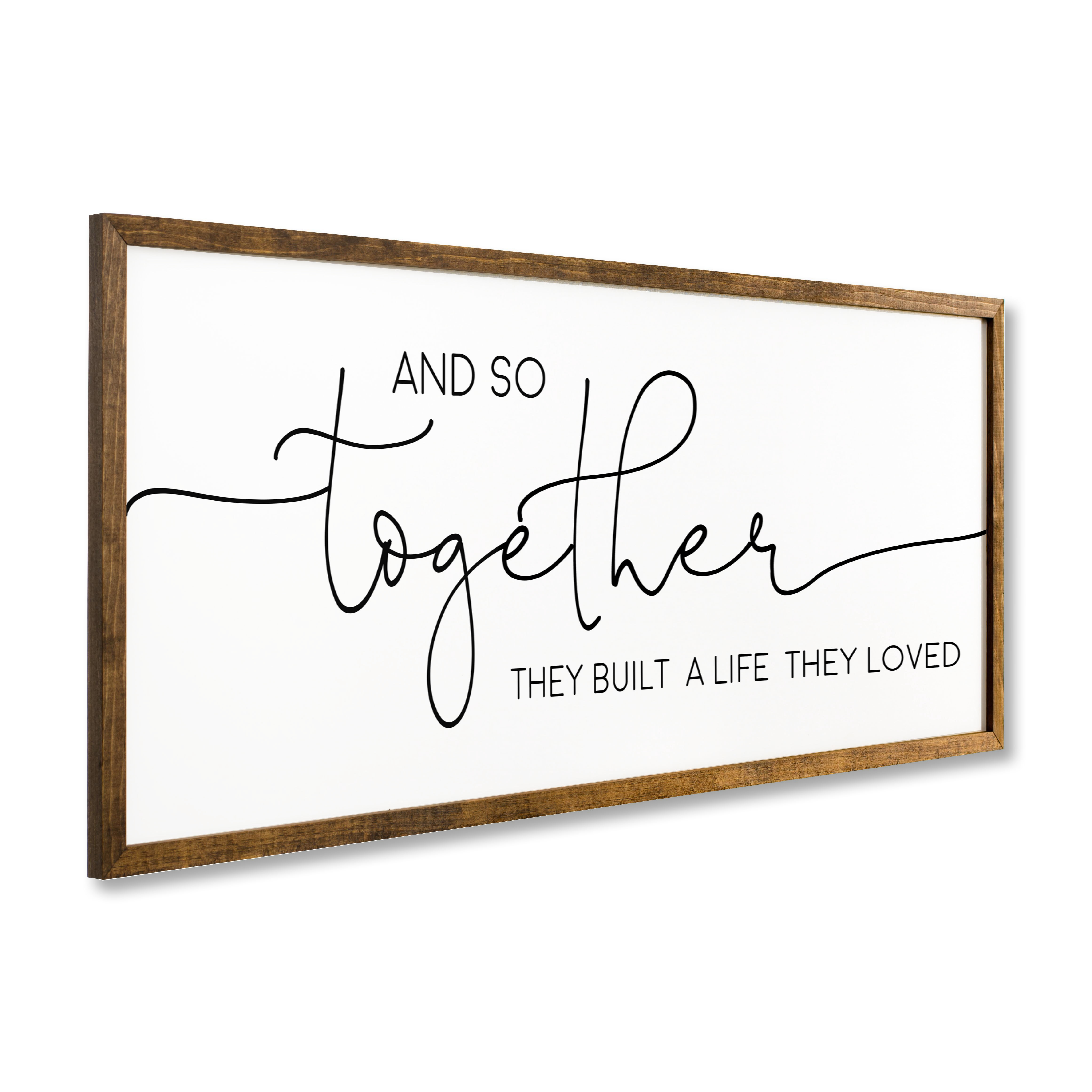 And so Together They Built a Life They Loved Wooden Sign 16x32 inches | Large Sign Above Bed | Bedroom Wall Decor | Over the Bed Decor | Bedroom Signs Above Bed | Anniversary Gift | Wedding Gift