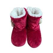 SIMANLAN WOMENS WINTER SLIPPER BOOTS ANKLE BOOTIES PLUSH LINED CHRISTMAS SHOES