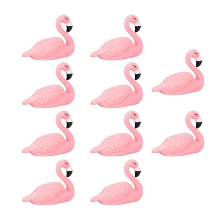 MLINS Resin Mini Flamingo Cake Decoration for Party 10pcs Pink Lasting Use