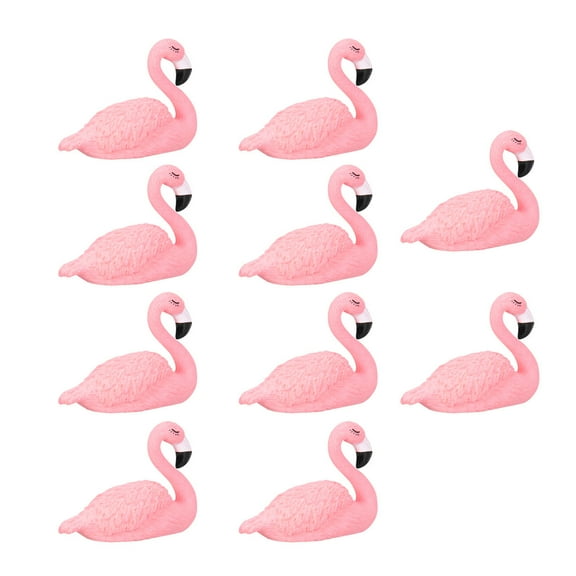 MLINS Resin Mini Flamingo Cake Decoration for Party 10pcs Pink Lasting Use