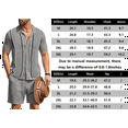 thumbnail image 4 of Men's 2 Piece Outfit Summer Outfits Fashion Casual Short Sleeve Polo Suit Vintage Short Sleeve Button Down Knit  Shirts Casual Beach Shorts Sets, 4 of 8