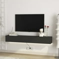 thumbnail image 5 of Floating TV Stand Wall Mounted with 16 Color LEDs,69" Modern TV Stand, Floating TV Cabinet Entertainment Center for 55 60 65 Inch TV,Black, 5 of 10