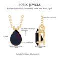 thumbnail image 6 of Rosec Jewels Natural Black Opal Solitaire Pendant Necklace (6X8 mm Pear Shape, 1 Ct, AAA Grade) - Ready to Gift for Birthday, 18K Yellow Gold, 6 of 8