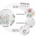 thumbnail image 6 of Shower Curtain Bathroom Set Watercolor Spring Flowers in Vase Waterproof Fabric Shower Curtains with Grommets&Hooks, Farm Floral Butterfly Privacy Bath Curtain for Bathtub 36x72in, 6 of 9