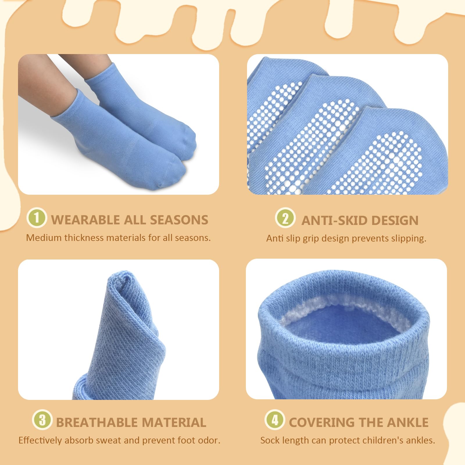 HYCLES Non-Slip Toddler Socks, 12 Pairs photo 3