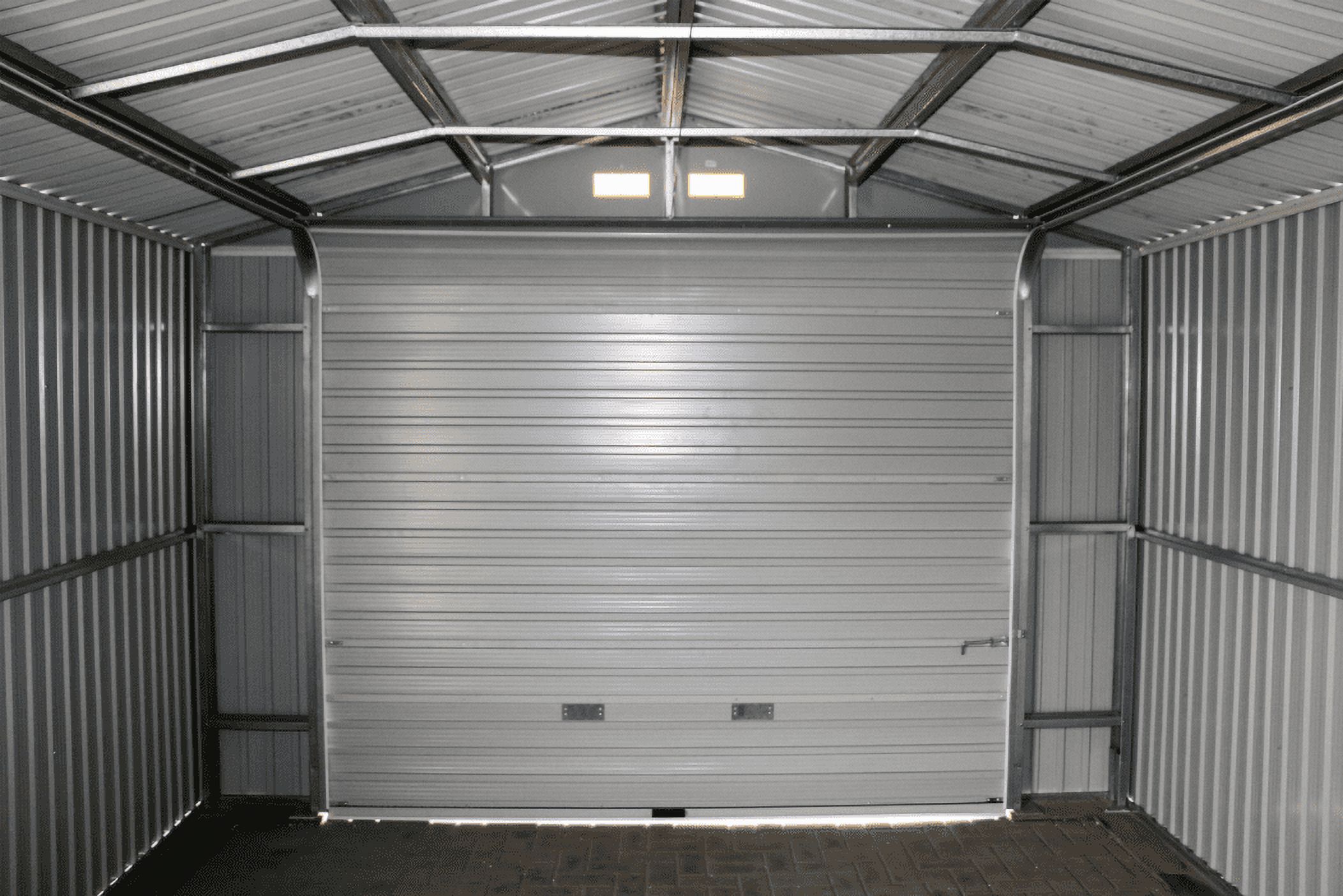 Duramax 55151 Metal Garage 12'x26' Metal Storage Shed Dark Gray with White Trim - image 5 of 5