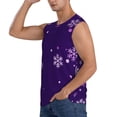 thumbnail image 3 of Fotbe Men's Crystal Purple Snowflake Print Men's Sleeveless Muscle Tank Tops Casual T-Shirts for Gym Workout Beach-X-Large, 3 of 8