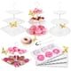 thumbnail image 1 of Juego de 15 expositores de mesa de postre, soporte blanco para cupcakes de 3 niveles, soporte para tazas y torres, soporte para pasteles, bandejas para servir postre para fiestas de té, bodas, baby, 1 of 9