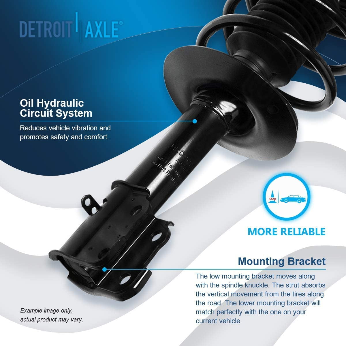 Detroit Axle - 8pc Struts Shocks Kit for 2001-2010 Chrysler PT Cruiser Complete 2 Front Struts with Coil Spring 2 Rear Shock Absorbers 4 Front Rear Sway Bar Links Replacement Strut