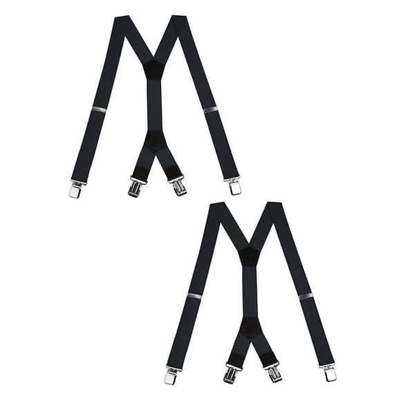 Buyless Fashion Heavy Duty Textured 2 Pack Suspenders for Men - 48" Adjustable Straps 1 1/2" - Y Shape
