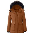 thumbnail image 1 of Women's Solid Color Winter Down Jacket with Detachable Hood, 1 of 9