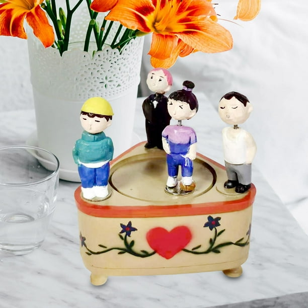 Caja de Música de Muñeca de Pareja Besándose, Mecanismo de Música, Estatua Giratoria Manual, Máquina de Sonido, Juego para Regalos de Cumpleaños Estilo B Macarena Estuche de música