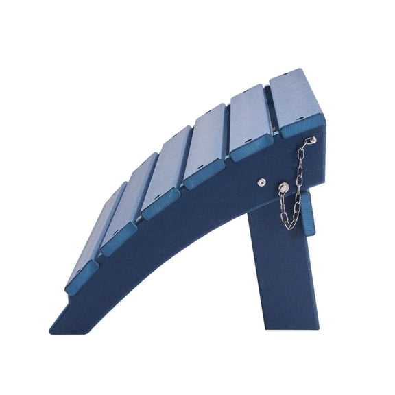 Adirondack Ottoman, Folding Foot Rest, 15.7x18.9x13 Inch HDPE Plastic, Weather Resistant, Outdoor Chair Ottoman for Porch, Pool, Lawn, Backyard - Blue