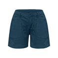 thumbnail image 3 of Women's High Waisted Denim Shorts with Patch Pockets Casual, 3 of 5