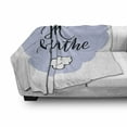 thumbnail image 3 of Just Breathe Soft Flannel Fleece Blanket, Calligraphic Motivation Words with a Hand Drawn Cloud Wellness Lifestyle, Cozy Plush for Indoor and Outdoor Use, 50" x 60", Pale Blue White, by Ambesonne, 3 of 6
