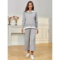 thumbnail image 2 of Richie House Women's 2 Piece Sweatsuits Long Sleeve Knit Sweater Wide Leg Pants Outfits RHW4072-B-M, 2 of 5