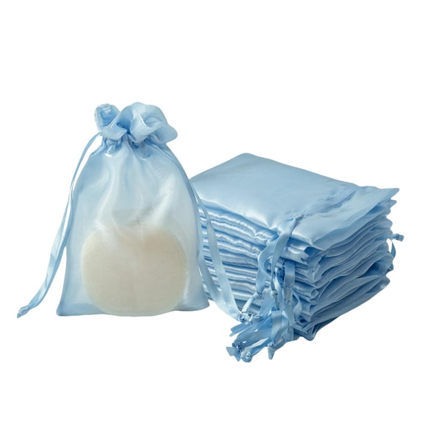 Bolsas de organza QIANF azules de 10 x 15 cm para obsequios de boda, 20 unidades