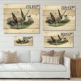 thumbnail image 4 of Designart 'Vintage Countryside Two Birds In Lake' Farmhouse Print on Natural Pine Wood, 4 of 5