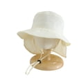 thumbnail image 5 of Krdevn Solid Neck Flap Kids Fisherman Sun Hat Adjustable Chin Strap UPF 50+ Breathable Outdoor Beach Cap for Toddler Boys Girls, 5 of 5