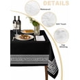 thumbnail image 2 of Black Geometric Table Cloth, Country Farm Traditional Chinese Tile Waterproof Tablecloth for Rectangle Tables, Reusable Washable Fabric Table Cover for Restaurant Kitchen Dining Tables 54"x108", 2 of 6