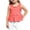 F115-Watermelon Red, variant on hengsof Girls Summer Cotton Stretch Sweet Ruffle Tank Top, Solid Color Sleeveless Crew Neck Casual Shirt, Suitable for Infants and Toddlers 6 Months to 6 Years