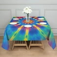 thumbnail image 3 of Rainbow Tie Dye Mandala Pattern Square Tablecloth,Waterproof Square Table Cover,Wipeable Spillproof Washable Table Cover for Home Kitchen Party Decor 52"x52"(132x132cm), 3 of 6
