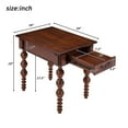 thumbnail image 4 of Hassch Farmhouse Wooden Side Table with Storage Drawer, Accent Table with Turned Spindle Legs, Small Nightstand for Living Room or Bedroom, Walnut Finish, 4 of 8