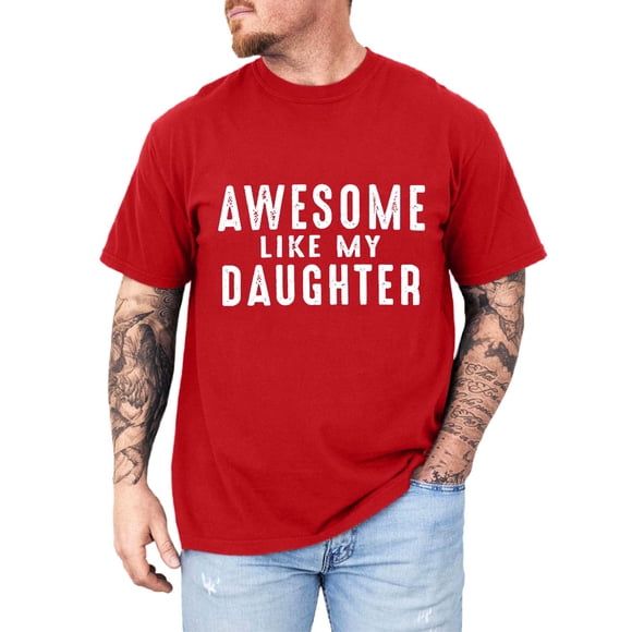 Camiseta divertida para papá - Camiseta con estampado sarcástico «Me gusta mi hija», cuello redondo de poliéster, ropa informal para todas las estaciones, tallas S-XXXXL
