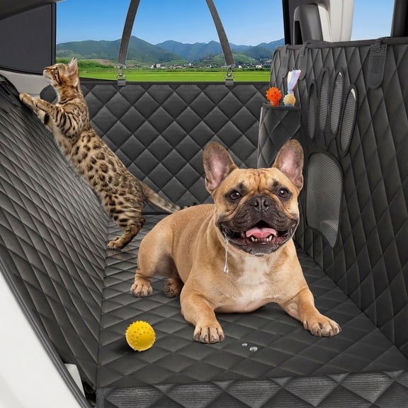 Dog Seat Cover-LAKWAR Non-slip Dog Car Hammocks with Seatbelt Dog Car Seat Cover Waterproof and Scratch-Resistant Dog Car Back Seat Protection