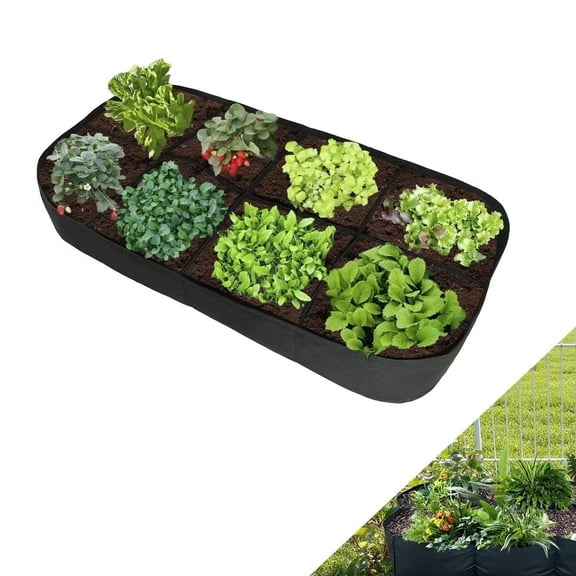 Fabric Raised Garden Bed Plant Grow Bags for Growing Vegetables Potatoes Flowers Rectangle Planting Container for Outdoor Garden 3×6 FT 128 Gallon 8 Grids